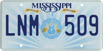 MS license plate LNM509