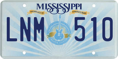 MS license plate LNM510
