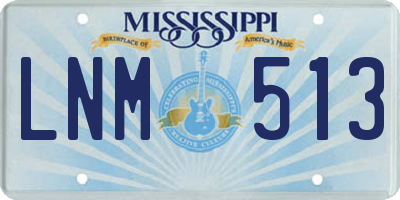 MS license plate LNM513