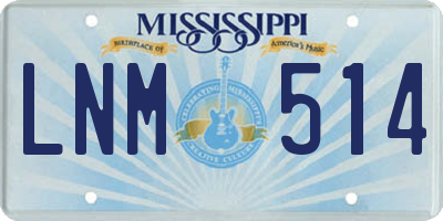 MS license plate LNM514