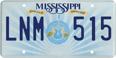 MS license plate LNM515
