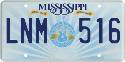 MS license plate LNM516