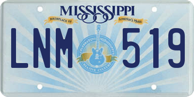 MS license plate LNM519
