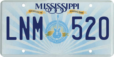 MS license plate LNM520