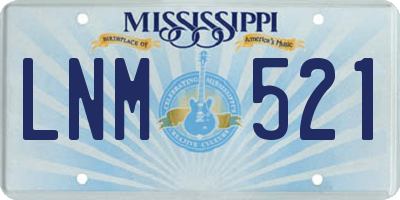 MS license plate LNM521