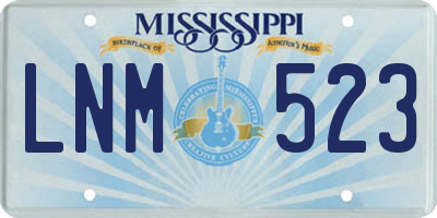 MS license plate LNM523