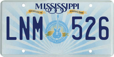 MS license plate LNM526