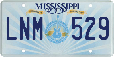 MS license plate LNM529