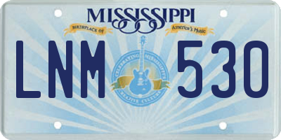 MS license plate LNM530