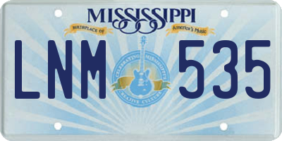 MS license plate LNM535