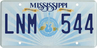 MS license plate LNM544