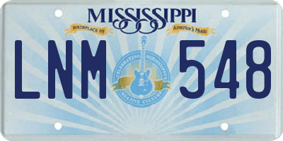MS license plate LNM548