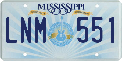 MS license plate LNM551