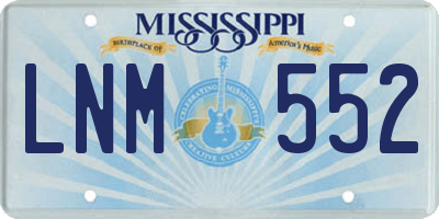 MS license plate LNM552