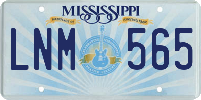 MS license plate LNM565