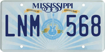 MS license plate LNM568