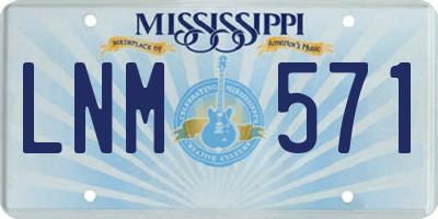 MS license plate LNM571