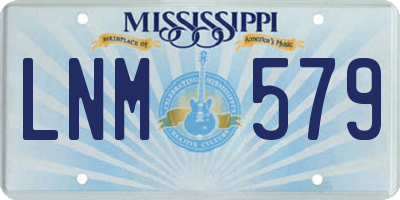 MS license plate LNM579