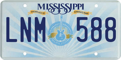 MS license plate LNM588