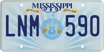 MS license plate LNM590