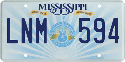 MS license plate LNM594