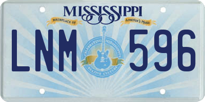 MS license plate LNM596