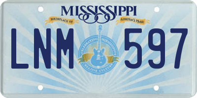 MS license plate LNM597