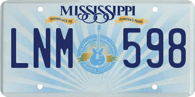 MS license plate LNM598