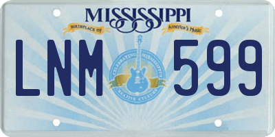 MS license plate LNM599