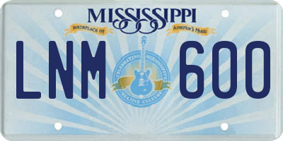 MS license plate LNM600