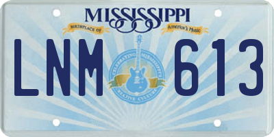 MS license plate LNM613
