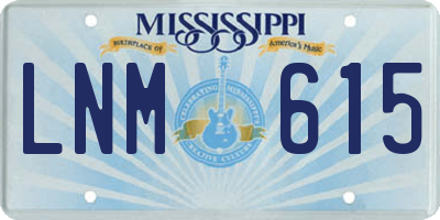 MS license plate LNM615