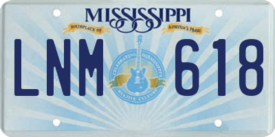 MS license plate LNM618