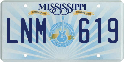 MS license plate LNM619