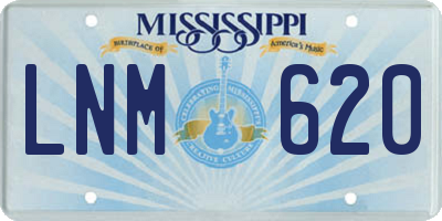 MS license plate LNM620