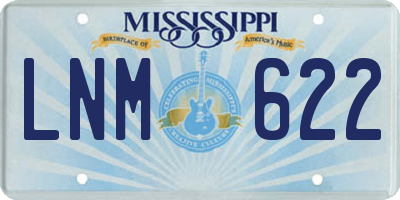MS license plate LNM622