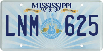 MS license plate LNM625