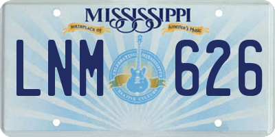 MS license plate LNM626
