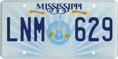 MS license plate LNM629