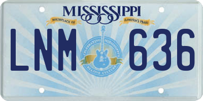 MS license plate LNM636