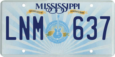 MS license plate LNM637