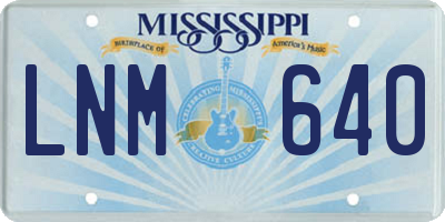 MS license plate LNM640