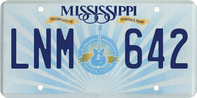 MS license plate LNM642