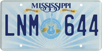 MS license plate LNM644