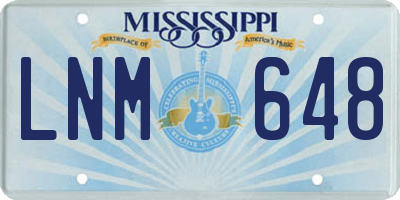 MS license plate LNM648