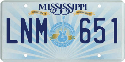 MS license plate LNM651