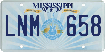 MS license plate LNM658
