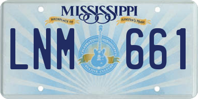 MS license plate LNM661