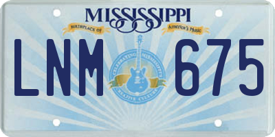 MS license plate LNM675