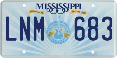 MS license plate LNM683